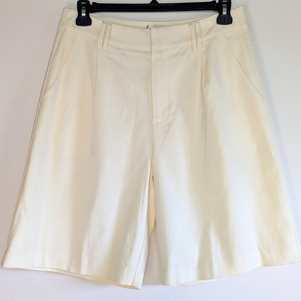 NWT DISSH Beckham Bermuda Shorts Cream US 10 Quiet Luxury Old Money Euro Summer - Picture 2 of 15